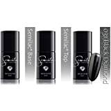 Semilac Base Coat, Top Coat & UV Gel Colour Polish. Long Lasting, Chip Resistant & Easy To Apply. 031 Black Diamond Colour UV Gel Nail Varnish. Perfect For Manicure or Pedicure.