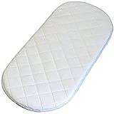 Sleep&Snuggle Moses Pram Basket Mattress 4cm thick foam, Waterproof & Hypoallergenic memory foam mattress Thick Oval Shaped, Fits Mothercare Basket Perfect for Baby Cradle & Bassinet (75x30)
