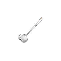 Zoom TIME Dia 14CM Stainless Steel Skimmer/Slotted Spoon/Strainer Ladle with ABS Plastic Heat Resistant Handle