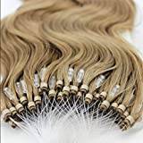 Rapunzels Micro Loop Ring Hair Extensions 1gram 16" (18 Dark Beige Blonde, 100 Bond)