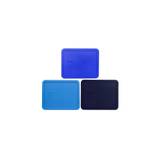 Pyrex 7212-Pc 11 cup (1) Blue (1) cadet Blue and (1) Marine Blue Rectangle Plastic Food Storage lids