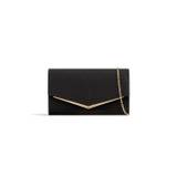 Aftershock London Black Glitter Envelope Clutch Bag Colour: Black, Size: One Size