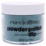 Cuccio Powder Polish - Dip Acrylic Nail Colour Dip System - 45g (1.6 oz) Dipping Powder - Green Glitter with Blue Undertones