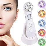 Ultrasonic beauty device,High Frequency Facial Machine&5in1 Ultrasonic Red LED Light theragy And 6 Modes Face Massager For Skin Care Facial Cleaner Anti-aging Anti-wrinkle