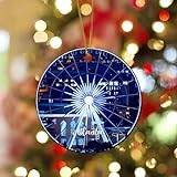 Evans1nism Atlanta City Christmas Ornament City Souvenir Christmas Tree Ornament New City Travel Gift 3.2 Inch Two Side Printed Christmas Tree Decoration for Lover Housewarming Gift