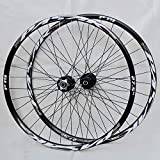 ABOVEHILL 26 27.5 29 Inch Bike Wheelset, Ultralight MTB Mountain Bicycle Wheels, Double Layer Alloy Rim Quick Release 7 8 9 10 11 Speed Disc Brake (Black Hub Silver Logo 26Inch)