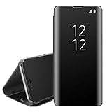Galaxy S20 Case, Galaxy S20 Smart Case Mirror Clear View Flip Cover Magnetic Smart Wallet Protective Cover [Mirror Case] with Kickstand for Samsung Galaxy S20 (BLACK)