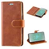 Mulbess Vintage Sony Xperia XZ2 Compact Case, Sony Xperia XZ2 Compact Phone Case, Flip Leather Wallet Phone Cover for Sony Xperia XZ2 Compact, Brown