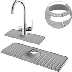 Dolaido Silicone Draining Mat Around Tap,Kitchen Sink Mat Drip Tray Thickness and Slope Upgraded,Sink Protector Mat Splash Guard Sink Splash Guard Behind Faucet Mat 14.57" X 5.51"