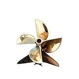 Gravity Infuser RC Boat Propeller Left/Right 6717 Diameter 67mm 4 Blades Copper Propeller For 6.35mm 1/4 RC Boat Shaft(Size:1 pc Right)