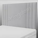 eKingdom 20", 24" & 30" Luxurious Headboard For Divan Bed | Side Bar Plush Velvet Double Bed Headboard | Transform Your Bedroom (Silver Plush, Small Double 30" Headboard)