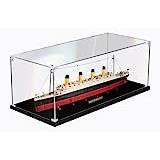 BrixStation Acrylic Display Case for Lego 10294 Titanic Dustproof Protection Display Box Design and Configure Compatible with Lego 10294 (NOT Included Lego Model) (Normal) 3MM with LED Lighting Kit