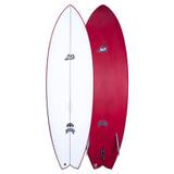 Lost RNF 96 Fish Surfboard - White / Red-5ft 9 - 5ft 9