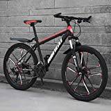 Mountain Bike24/26 Speed Cross Country Bicycle Student Road Racing Speed Bike Shock-Absorbing Bike Mountain Bike Off-Road Dual Cool Personality,Black And Red,26