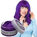 FEXPDL Purple Hair Wax Colour Purple Hair Spray Temporary, Purple Hair Spray Temporary Kids, Semi Permanent Purple Hair Dye, Purple Hair Colour Wax Wash Out Easily for Women Men Instant Styling 100g