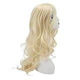 BORDSTRACT Women’s Long Curly Blonde Wig with Large Waves, Synthetic Hair for Cosplay and Halloween, Adjustable Easy To Clean Wig Leave in Hair Become Sophisticated in a Second