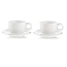 Fratelli Guzzini Gocce, Set of 2 cappuccino cups with saucers, SMMA|Porcelain
