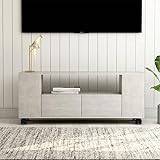 ZEYUAN TV Cabinet Concrete Grey 120x35x48 cm Engineered Wood,Wall-Mounted Tv Cabinet,Fire Place Tv Unit,Gloss Corner Tv Units