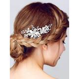 Elegant Handmade Hair Accessories Pearl Rhinestone Hair Comb - White / Free Size