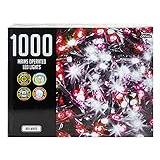 Red & White Multi Function Mains Operated 1000 LED Lights, 500 cm (1 Box of 1000) - Vibrant Decorative Strings, Perfect for Holidays, Events, Festivals, & Home Decor