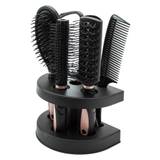 5pcs Hair Brush Comb Set Women Ladies Hair Care Gift Set Brush with Hair Brush,Comb,Mirror,Hair Care Massage Brush And Holder Stand for Adults & Kids