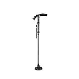 Canes Solid Wood Walking Stick, Walking stick for rollator Folding Walking Stick Canes -Leg Base, Adjusted Height-Telescopic Disability Medical Aid Elderly Crutches Aluminum Anti-skid Walker With Ligh
