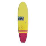 Baju 8ft Classic Foam Surfboard - Yellow / Pink - 8ft 0