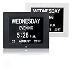 YEZIHJ LED Gym Clock 8 Languages Digital Day Clock LED Calendar Day/Week/Month/Year Alarm Clock For Elderly Dementia Vision Impairment Home Decor Convenient Stopwatch & Timer