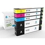 XL-Ink Ink Cartridges Compatible with HP 973x / HP973x Economy Pack of 5 (CMY + 2X BK: HP 2X L0S07AE, F6T81AE, F6T82AE, F6T83AE. Capacity: 2X 10,000 Pages, 3X 7000 Pages)