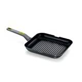 BRA Life Grill with Strips, 28 cm, Cast Aluminium, 100% Recycled, Ceramic, Non-Stick, PFOA Free, PTFE Free, Suitable for All Hobs and Induction