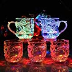 Gemini_mall LED Glass Light Up Glass LED Liquid Activated Dragon Beer Whisky Glass Cup Mug for Christmas, Party, Night Clubbing, Birthday, Disco