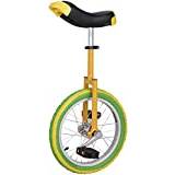 PingPai 16/18/20 Inch Unicycle With Yellow-Green Tires, Height Adjustable Mountain Bikes Unicycle For Sports Outdoors (Color : Green-Yellow, Size : 20Inch) Durable (Green yellow)