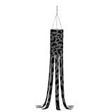 Leopard Theme,Halloween Ghost Windsock Flag,Colorful Leopard Print,Outdoor Hanging Decor for Yard Patio Garden Pathway Party Decorationgray Black,S with Light
