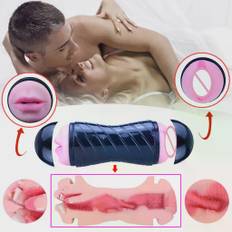 Double-Headed Male Massager Realistic Pocket Pussy Cup Fleshlight Adult Toy Realistic Vagina Anal Male Masturbator 805#