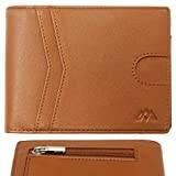 Men's Wallet RFID Blocking Ultra Slim Wallet Design, Durable Vegan Leather Travel Wallet - Credit Card Holder (Holds 10+ cards) - Minimalist Mini Wallet Design with Gift Box - Gift for Men (Brown)