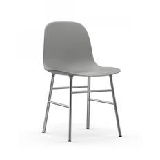 Normann Copenhagen Form chair - metal legs - Chrome, Grey Designer Furniture From Holloways Of Ludlow