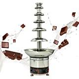 4/5/6/7 Tiers Chocolate Fondue Fountain, 304 Stainless Steel Commercial Chocolate Waterfall Machine,for Ranch, Liqueurs, BBQ Sauce, Nacho Cheese Heated Melting Machine / 6 Tier