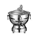 lesulety Mini Portable Alcohol Stove Fondue Set Cheese Marshmallow Cheese Stainless Steel Fondue Retro Party Camping Fondue (7.3in),Silver