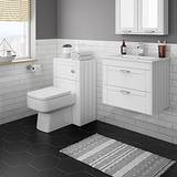 Keswick White Wall Hung 2-Drawer Vanity Unit + Toilet Package