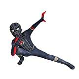 Spider Costume Miles Morales Kids PS5 Cosplay Jumpsuit Child Adult 3D Print Spandex/Lycra Fancy Dress Bodysuit For Halloween Carnival (Color : D, Size : 130~140cm)