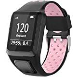 Shieranlee Watchband for TomTom Watch, Silicone Waterproof Breathable Sport Fitness Watch Strap Wristband replacement for TomTom Runner 2/ Runner 3/ Spark/Golfer 2 Sports GPS Running Smartwatch