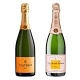Veuve Clicquot Brut Champagne Pair - Yellow Label & Rosé 75cl