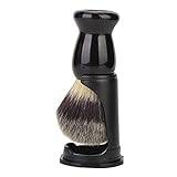 Professional Acrylic Shaving Brush Holder Support Beard Brush Shaving Tools, Black(Beard Brush + bracket)