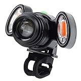 Zoomable XM-L Bicycle Light USB Rechargeable T6+COB Bike Front Light Waterproof LED Headlight Bike Accessories Black