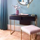 Federico Black Stained Oak Dressing Table - Gillmore Space - Brass