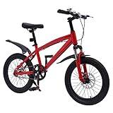 OUBUBY 18-Inch Children's Bike, Mountain Bike Boys and Girls Bikes Teenagers Bikes City Bikes Height 4.1-4.59 Ft Children Suitable for Cities Beaches Bike Paths and All Kinds of Roads (Red)