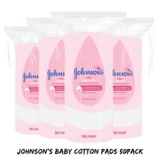 Johnson's baby cotton pads (50 pads in each pack)- pack of 4 uk stock