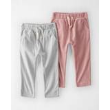 Little Planet Toddler 2-Pack Recycled Fleece Pants Toddler Size 5T Whisper Rose/Oatmeal Heather