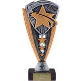 Utopia Star Trophy on Marble Base Antique Silver 18.5cm (7.25")