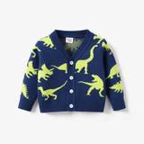 Baby/Toddler Boy Childlike Dinosaur Knitted Sweater with Secret Button